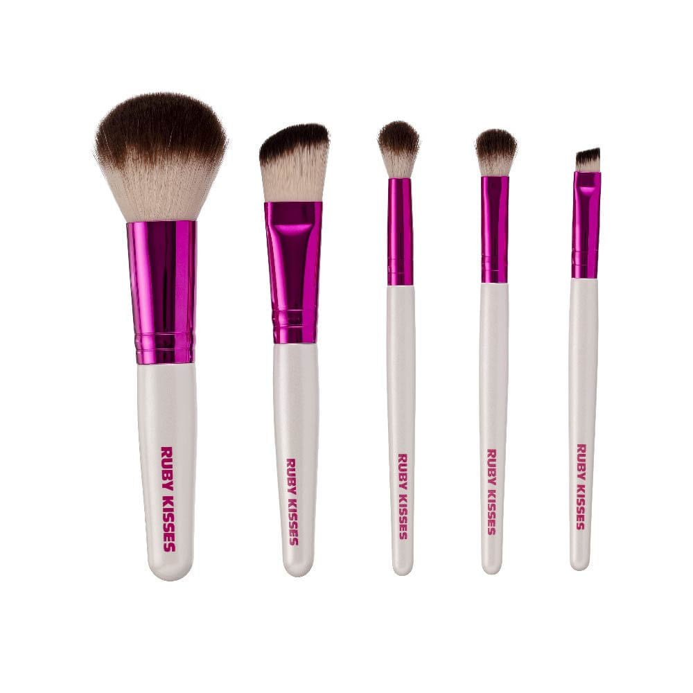 Kit De Pincéis Rosto E Olhos Ruby Kisses Branco