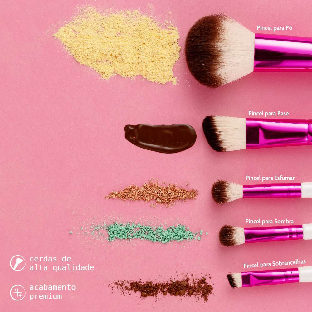 Kit de Pincéis Rosto e Olhos Ruby Kisses Branco