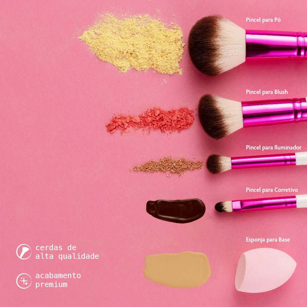 Kit de Pincéis Rosto Ruby Kisses Branco