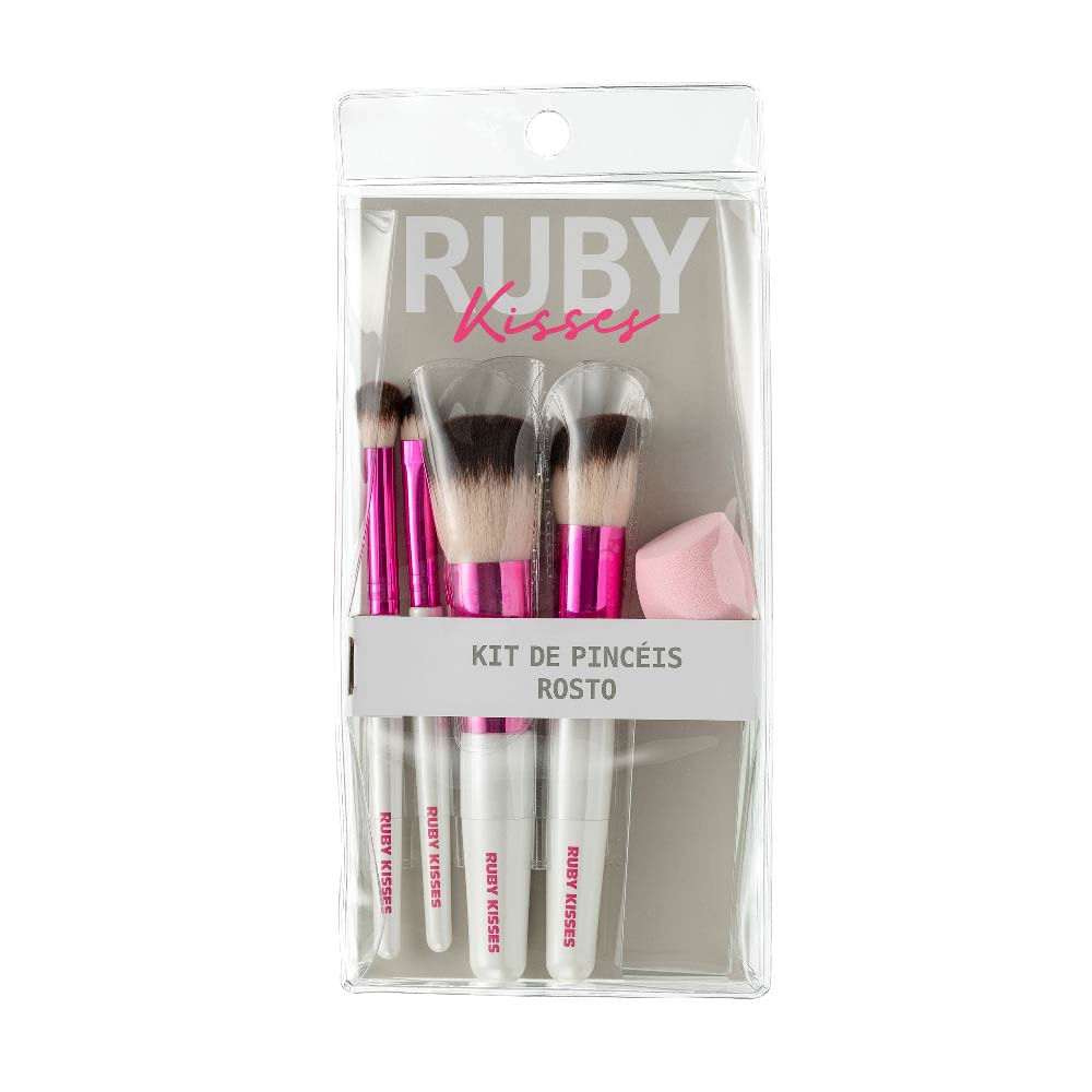 Kit de Pincéis Rosto Ruby Kisses Branco