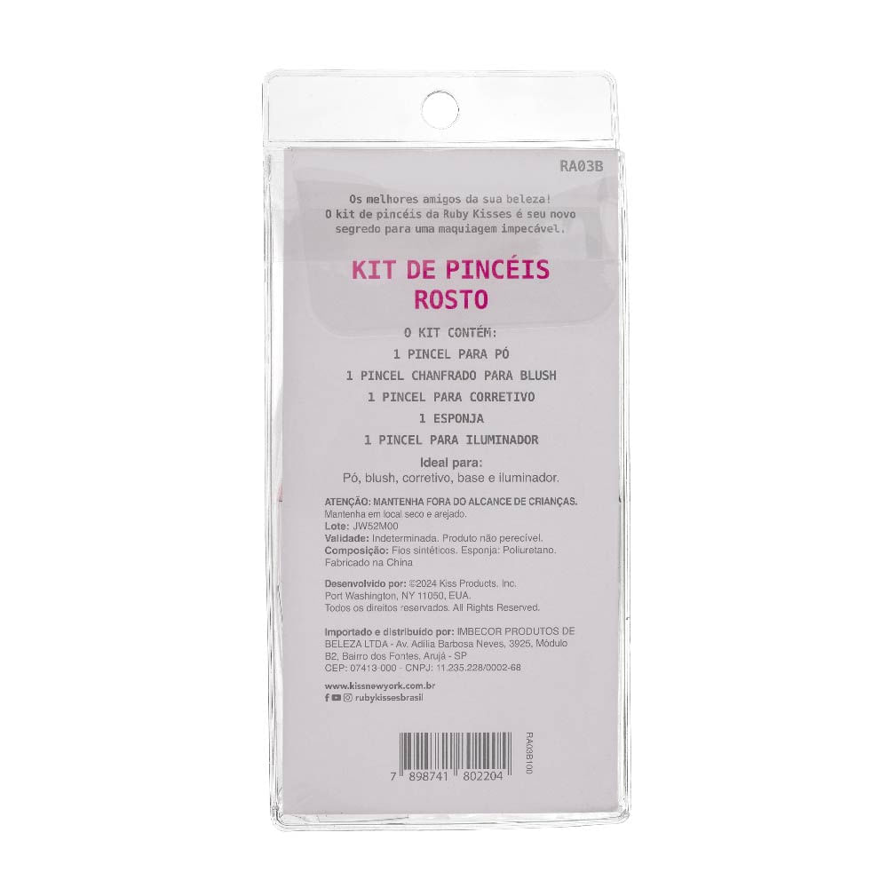 Kit de Pincéis Rosto Ruby Kisses Branco