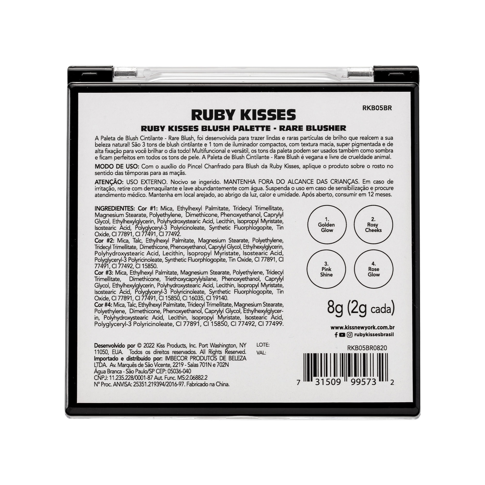 Paleta de Blush Rare Blusher Ruby Kisses