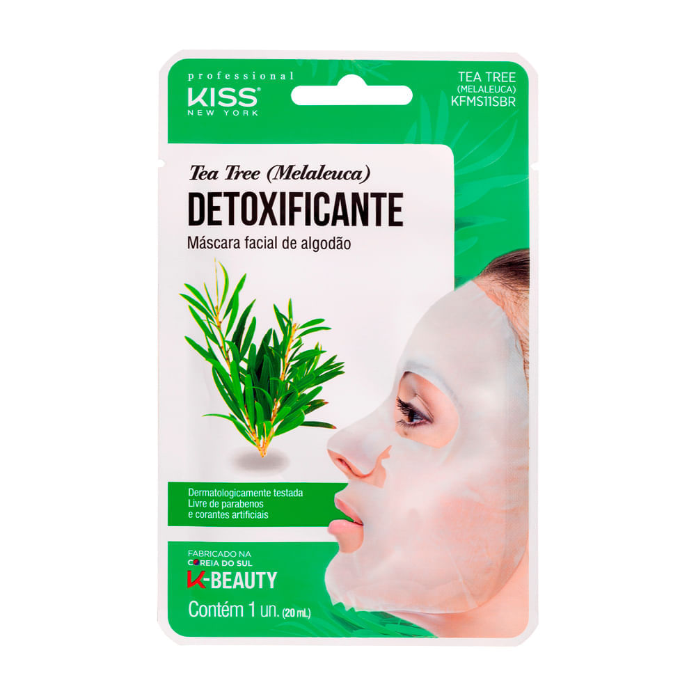 Máscara Facial de Algodão Tea Tree (melaleuca)