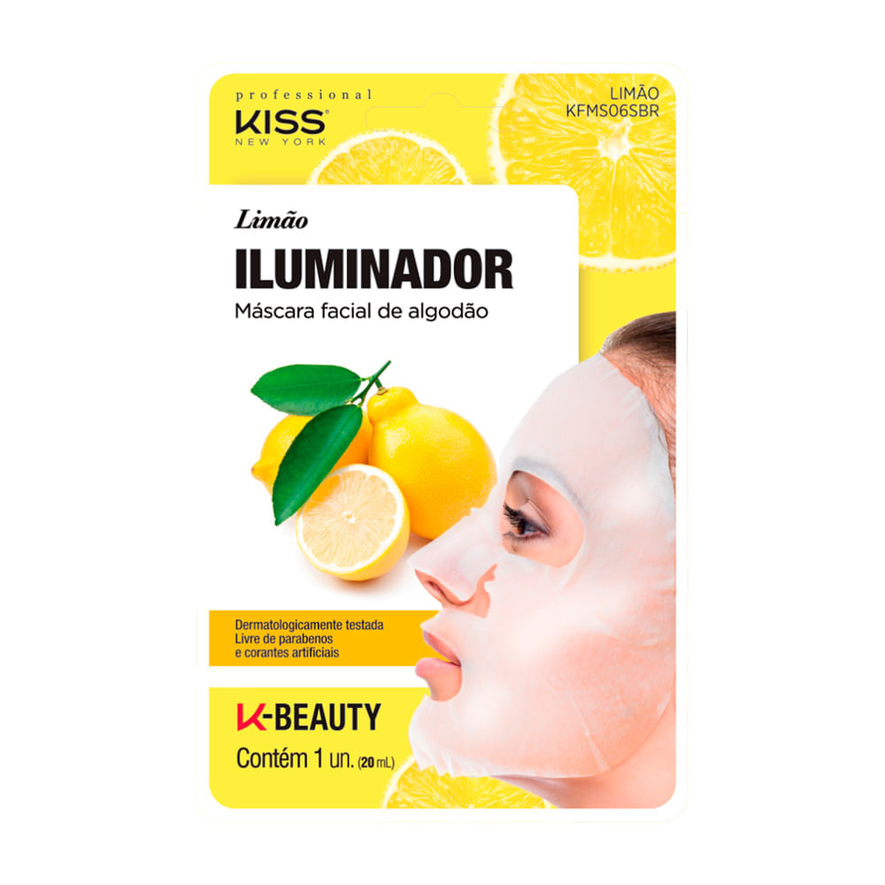 Máscara Facial de Algodão Limão