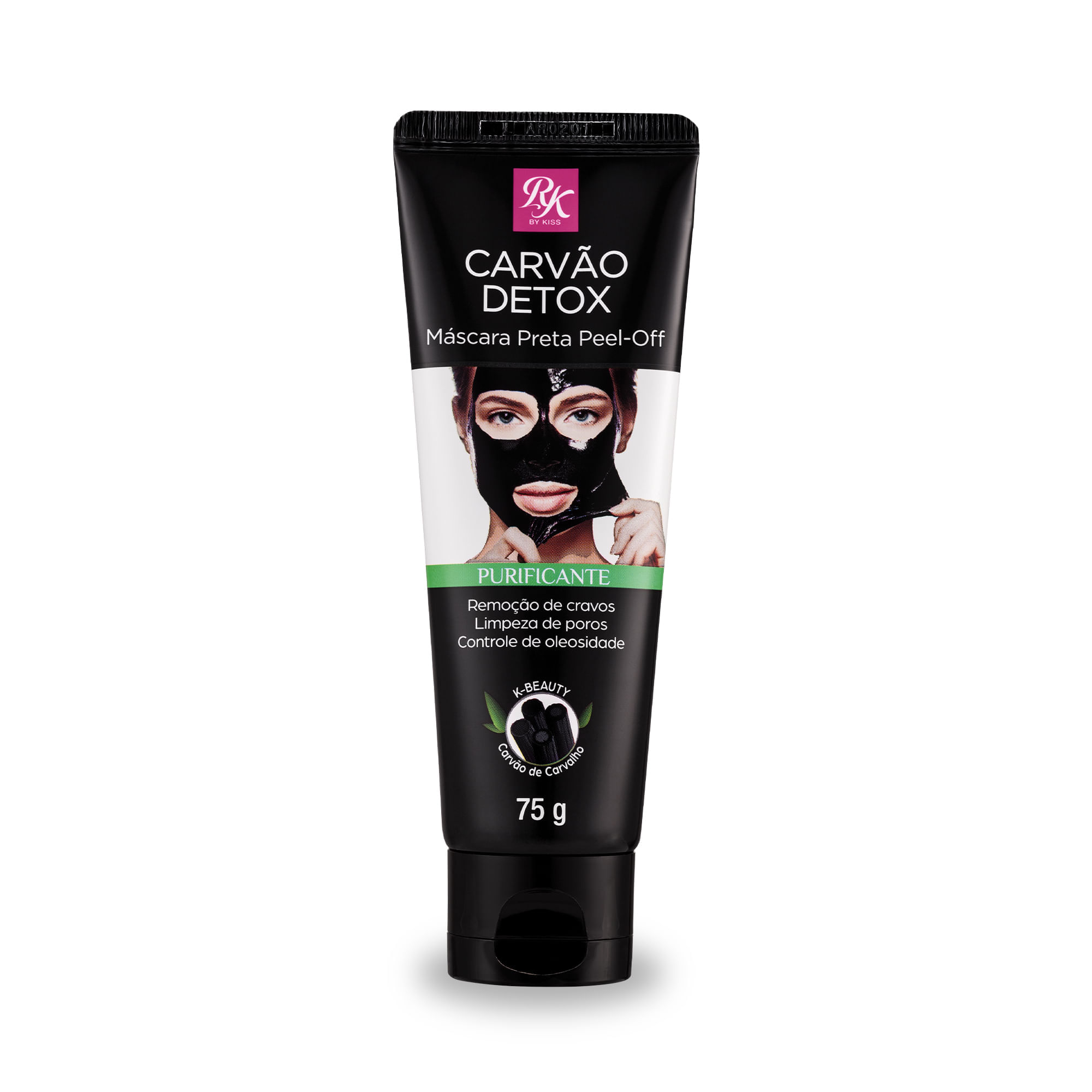 Máscara Carvão Detox Peel Off Preta 75g Ruby Kisses