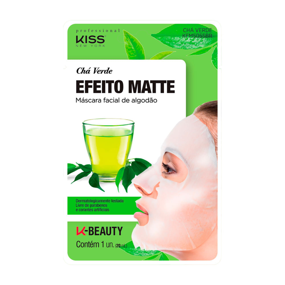 Máscara Facial de Algodão Chá Verde