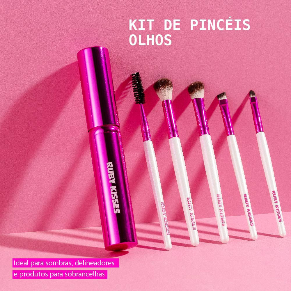 Kit de Pincéis Olhos Ruby Kisses Branco