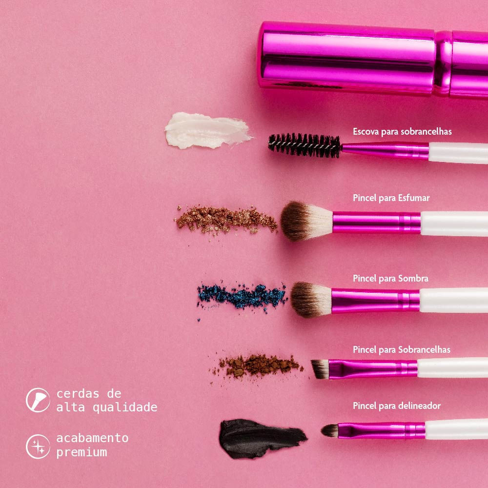 Kit de Pincéis Olhos Ruby Kisses Branco