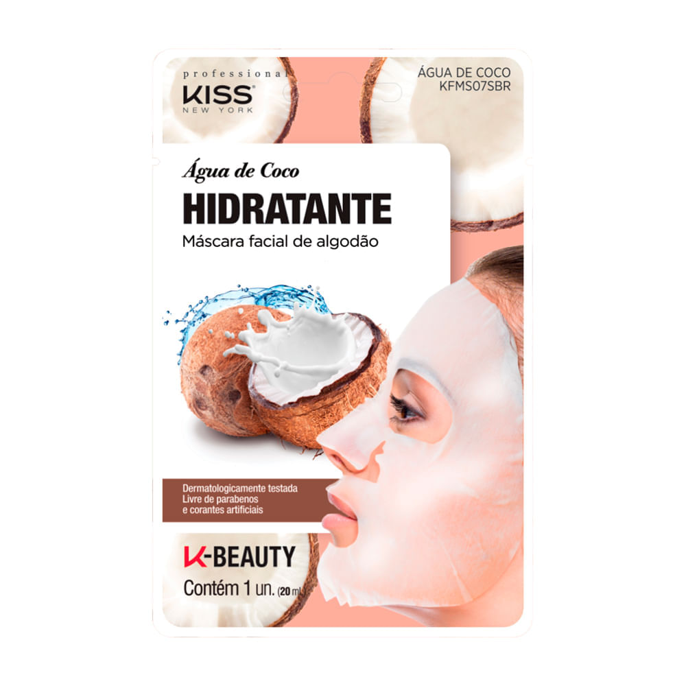 Máscara Facial De Algodão Água De Coco