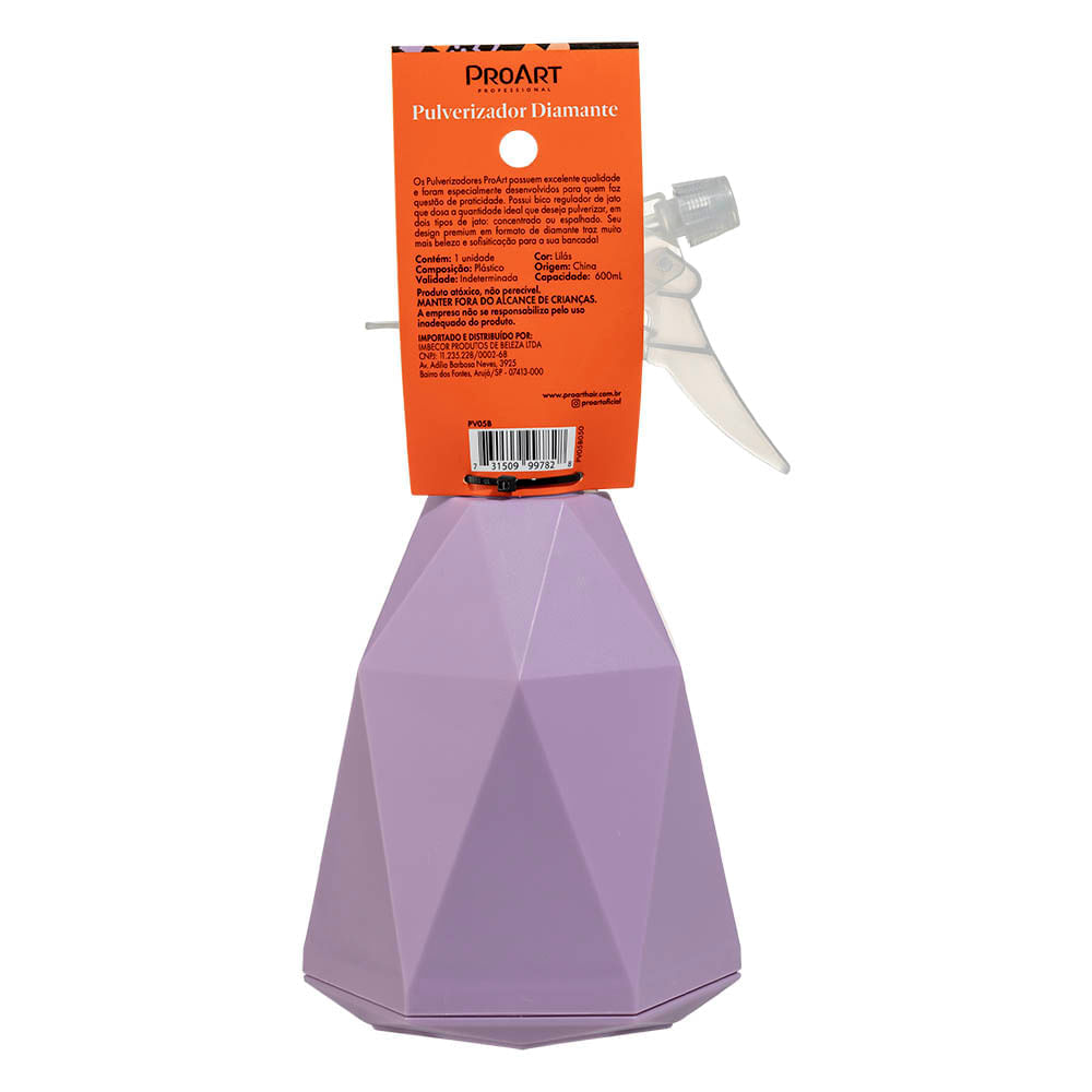 Pulverizador Diamante 600ML ProArt Lilás