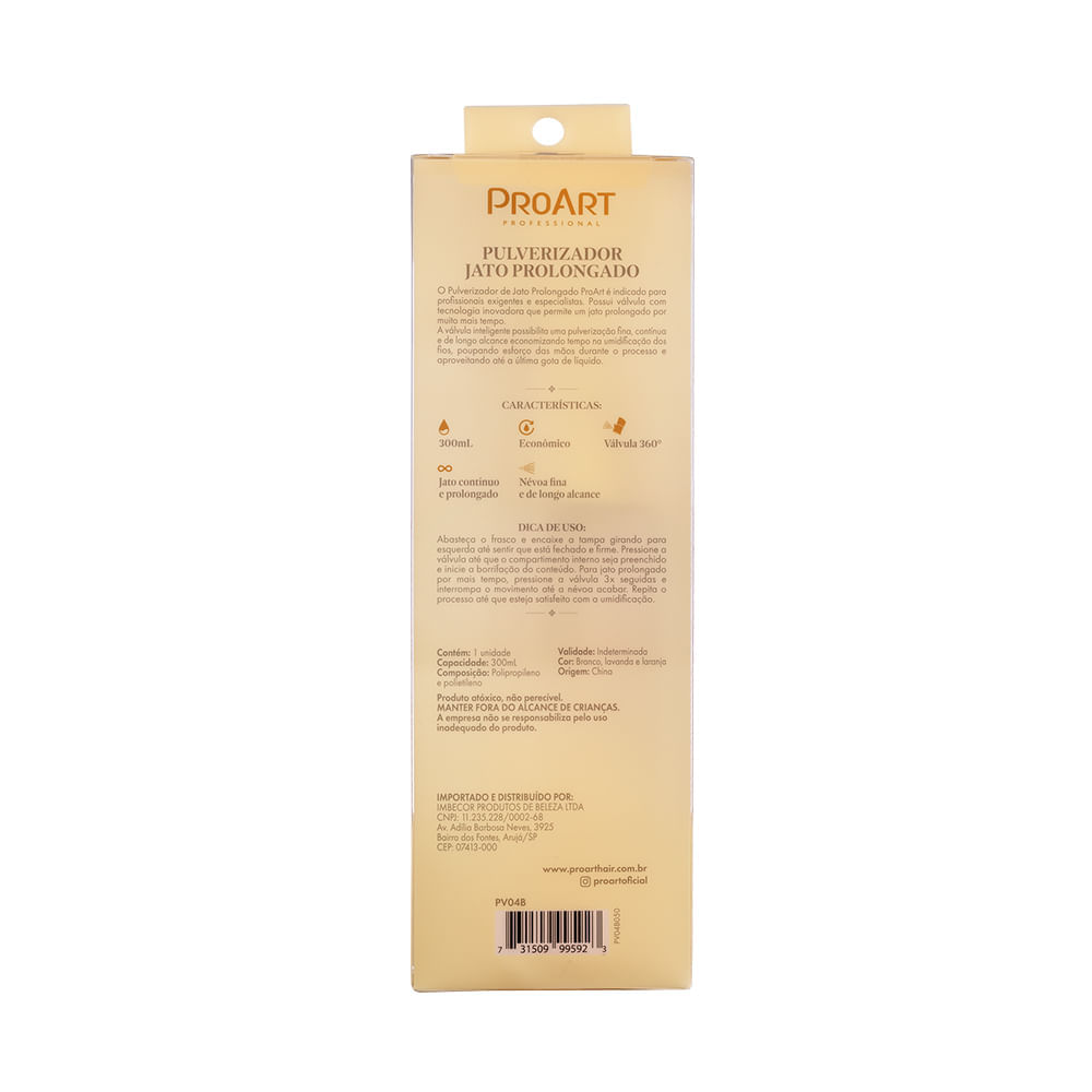 Pulverizador Jato Prolongado Elite Pro ProArt Branco, lavanda e laranja