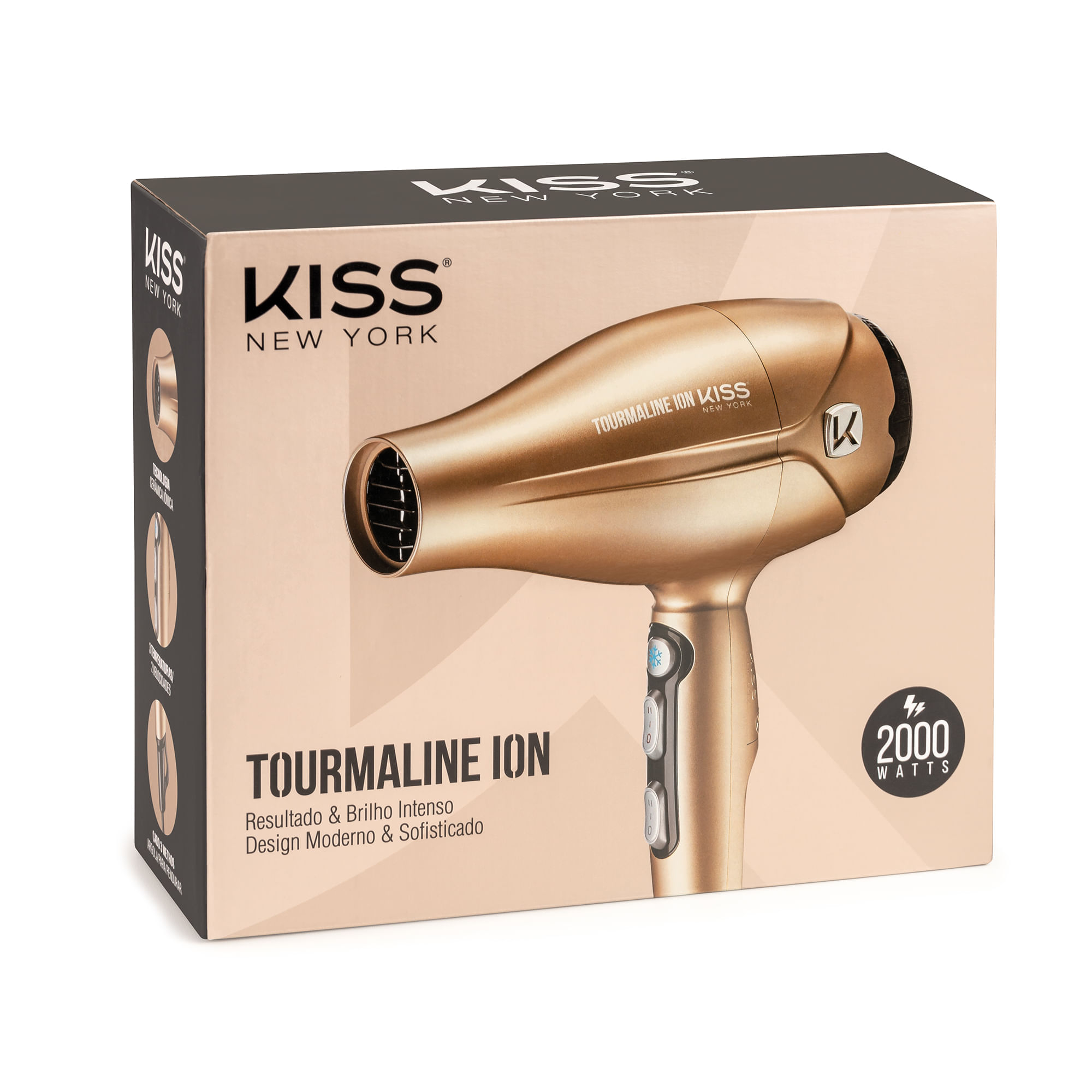 Secador de Cabelo Tourmaline Ion 2000W Kiss New York 220V 220V