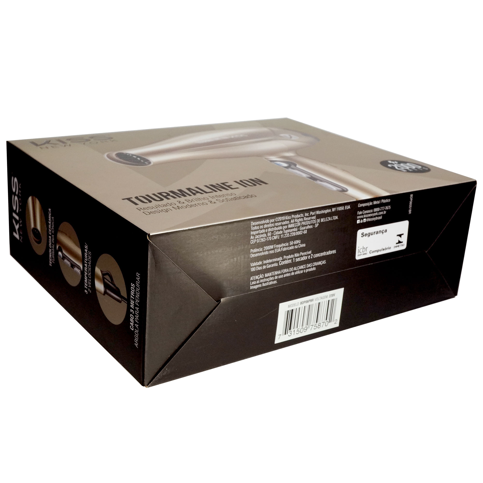 Secador de Cabelo Tourmaline Ion 2000W Kiss New York 220V 220V
