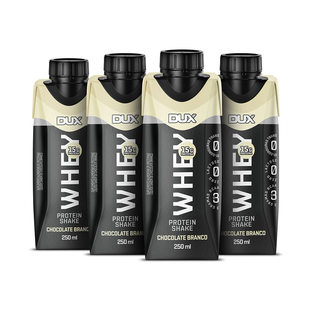 WHEY PROTEIN SHAKE CHOCOLATE BRANCO DUX NUTRITION 250ML