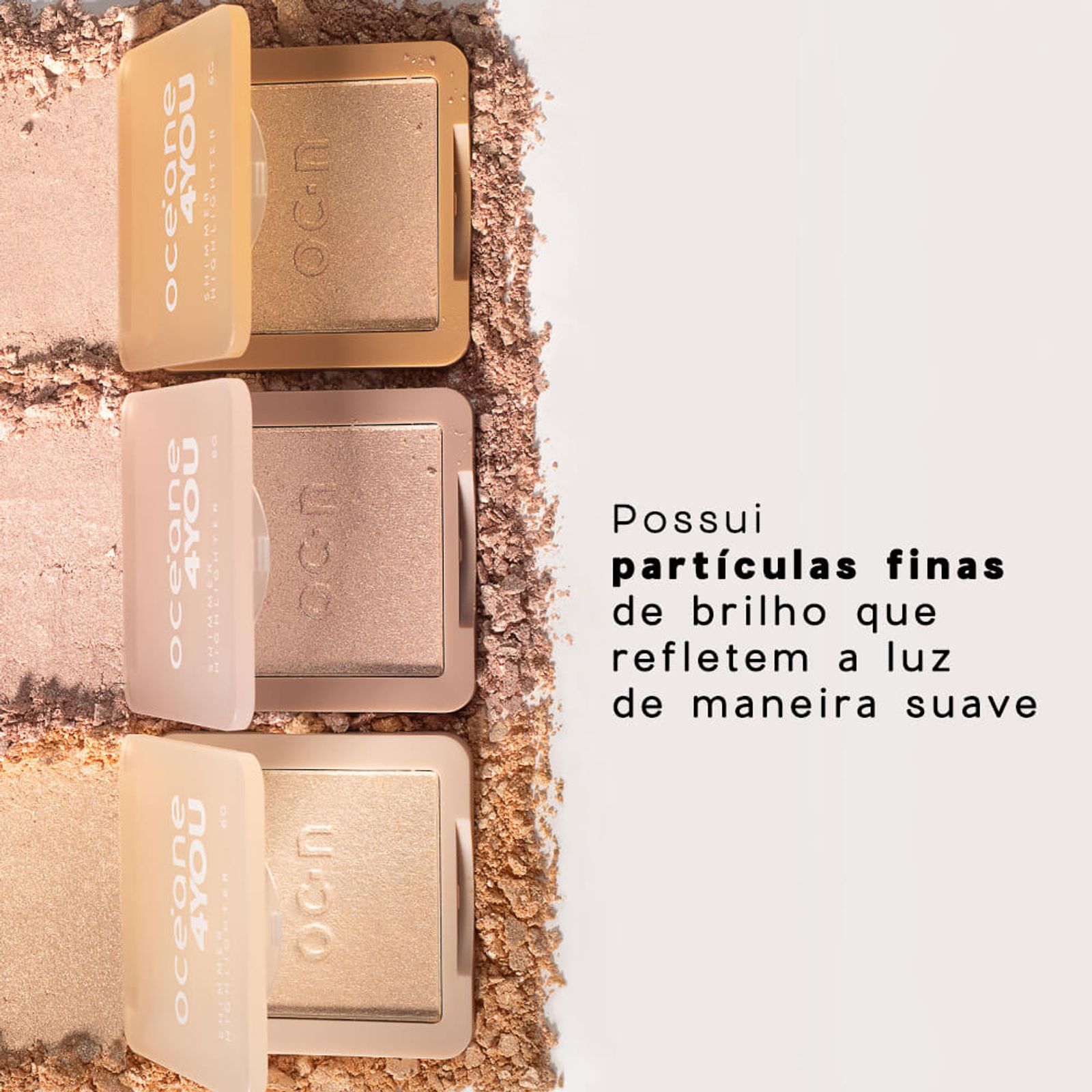 Iluminador Facial 4you Shimmer Highlighter Océane Rose Rosado 6g