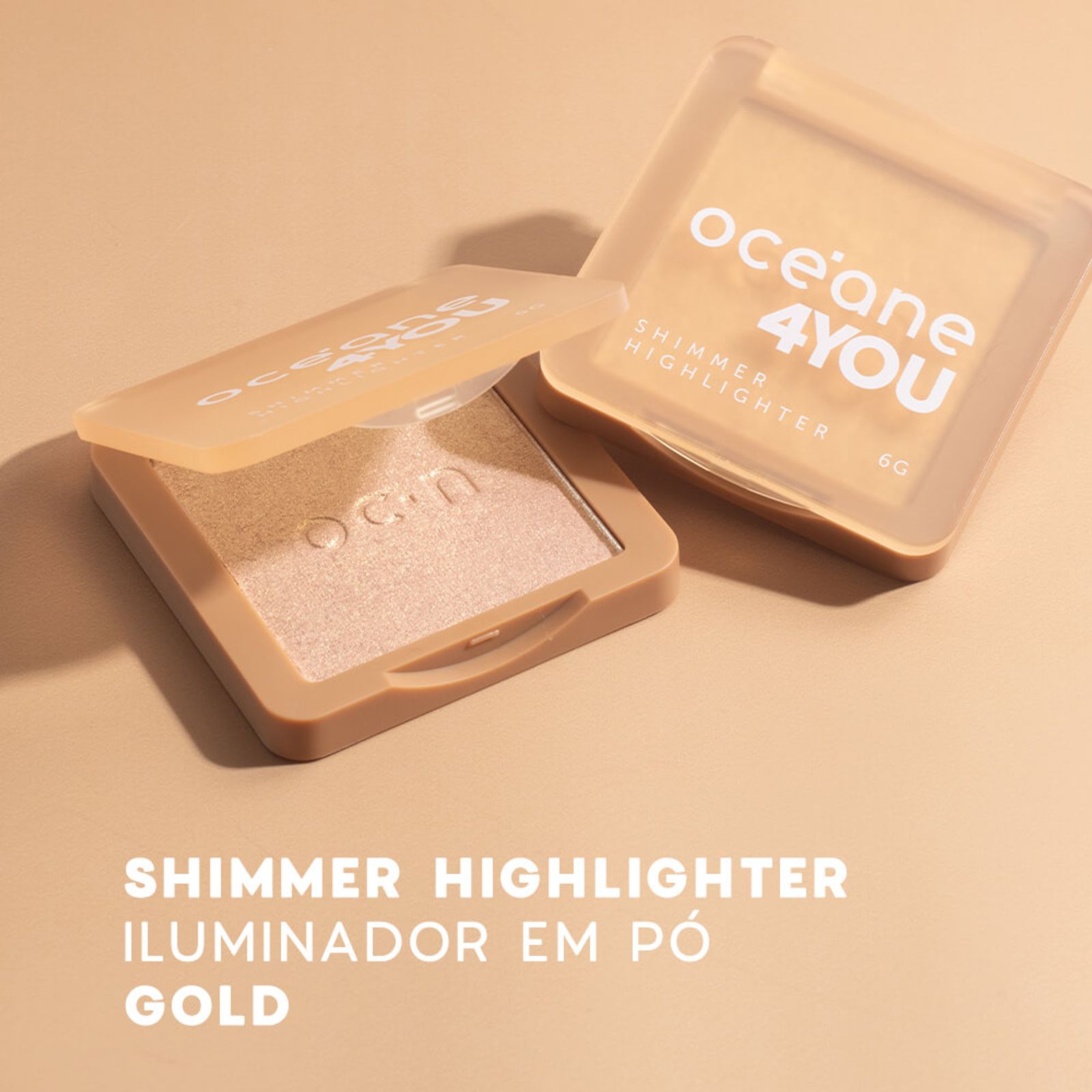 Iluminador Facial 4you Shimmer Highlighter Océane Gold Dourado 6g