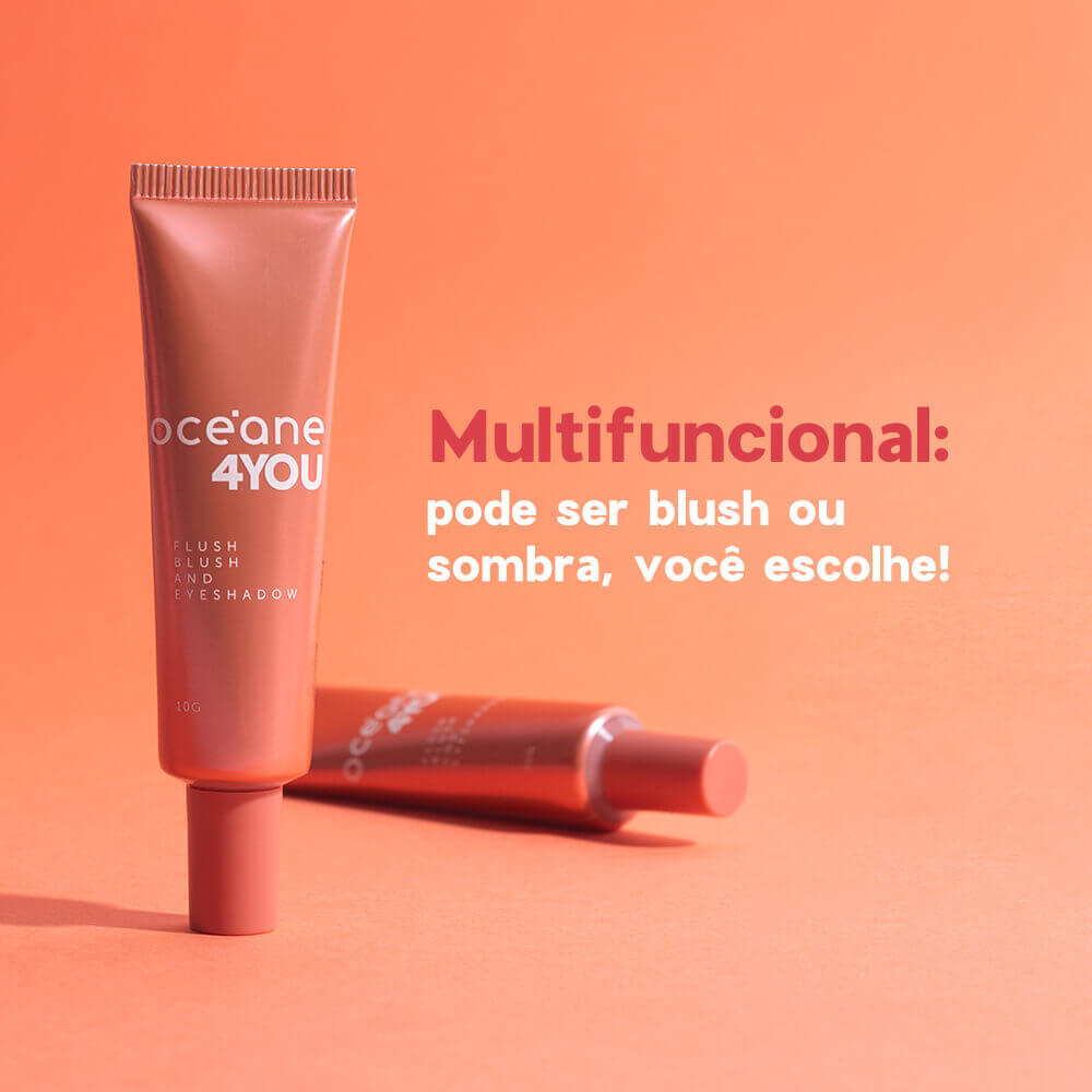 Kit Caneta Batom Nude + Blush Líquido Coral + Nécessaire Neoprene 4you Amarela