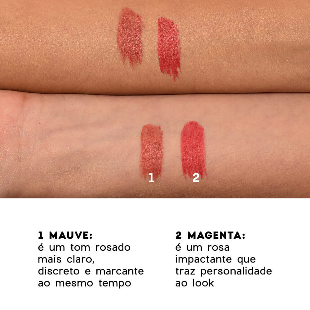 Kit Lip Oil Rosa + Caneta Batom Nude + Nécessaire Neoprene 4you Laranja