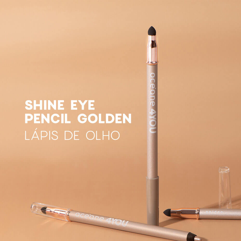 Kit Trio de Sombras Cooper Shine + Lápis Para Olhos Dourado + Nécessaire Neoprene 4you Laranja