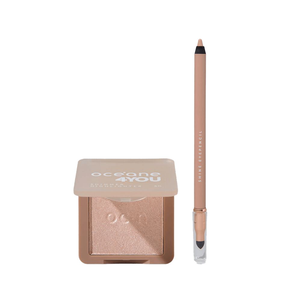 Kit 4you Lápis Para Olhos Bege + Iluminador Facial Rosado