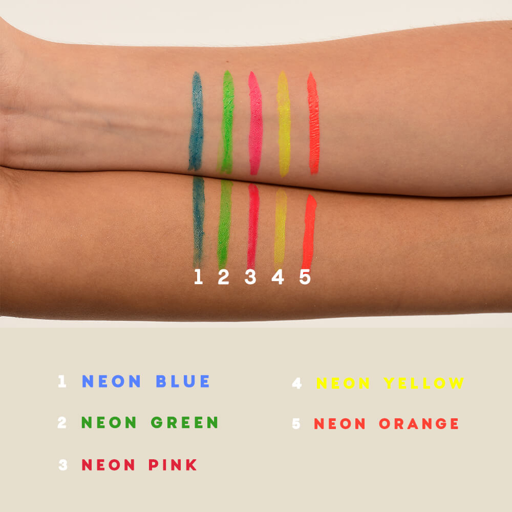 Kit Caneta Delineadora Flash Color Pen Neon 4you Amarelo + Azul + Rosa + Verde + Laranja