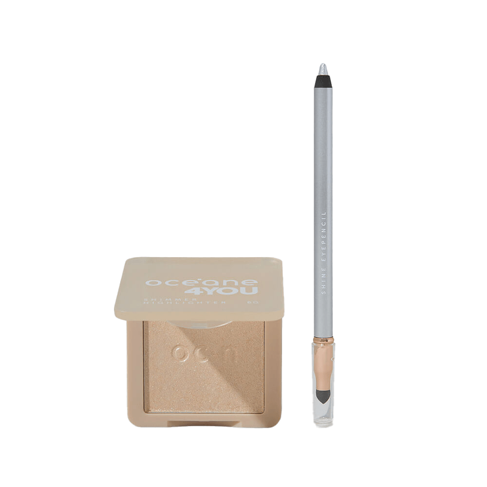 Kit Lápis Para Olhos Prata + Iluminador Facial Pelorado 4you