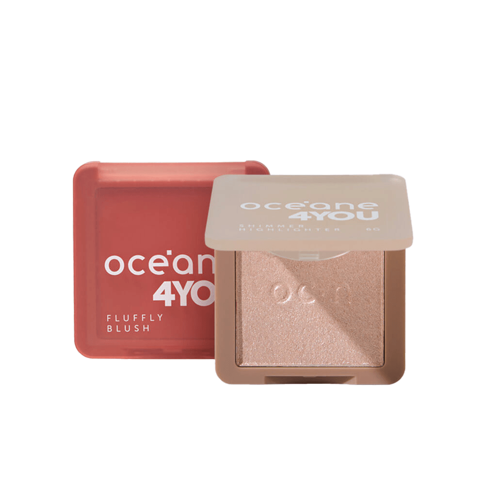 Kit  4you Blush Cremoso Rosa + Iluminador Facial Rosado