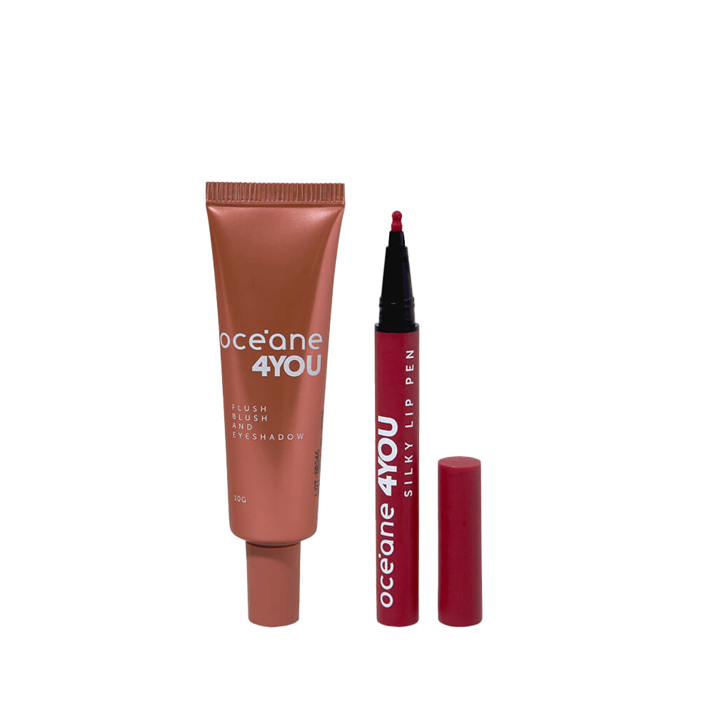 Kit 4you Blush Líquido Coral + Caneta Batom Rosa