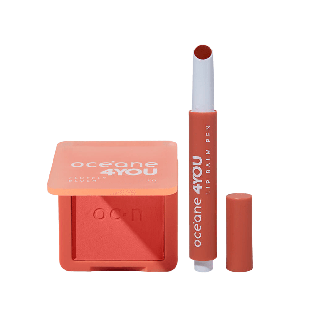 Kit 4you Blush Líquido Laranja + Hidratante Labial Coral