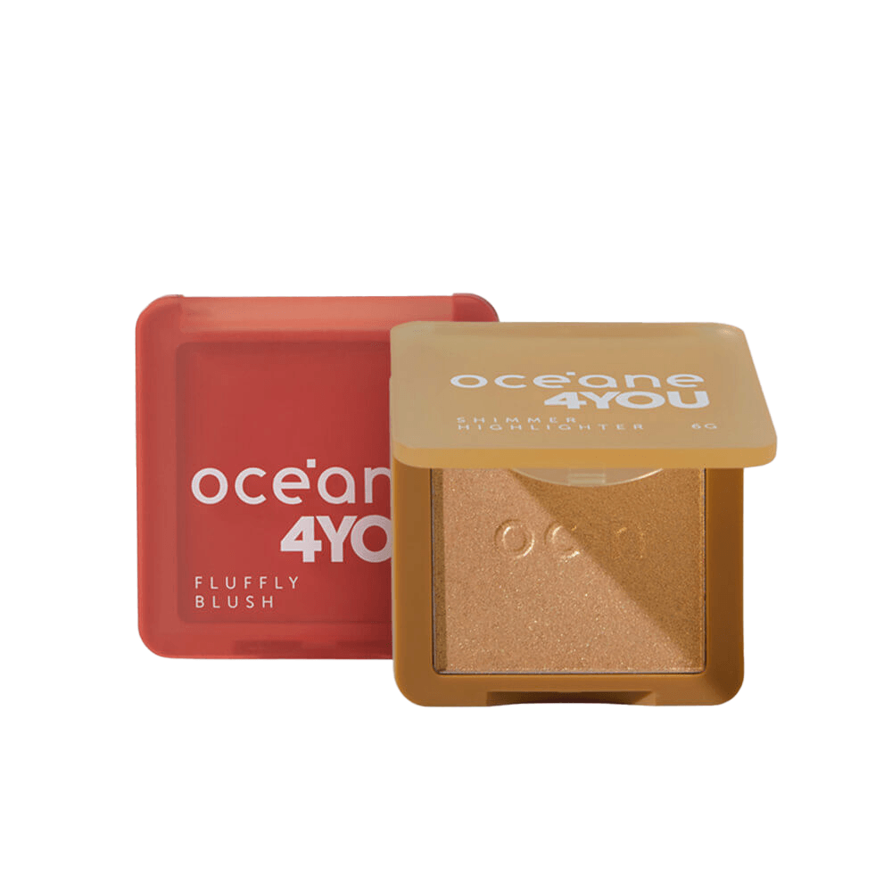 Kit 4you Blush Cremoso Coral + Iluminador Facial Dourado