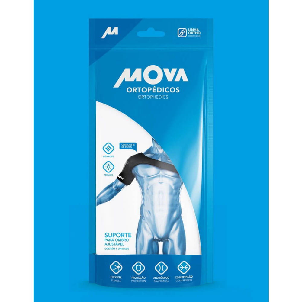 Suporte Para Ombro Ajustável Em Neoprene Mova G/gg G/gg Preto