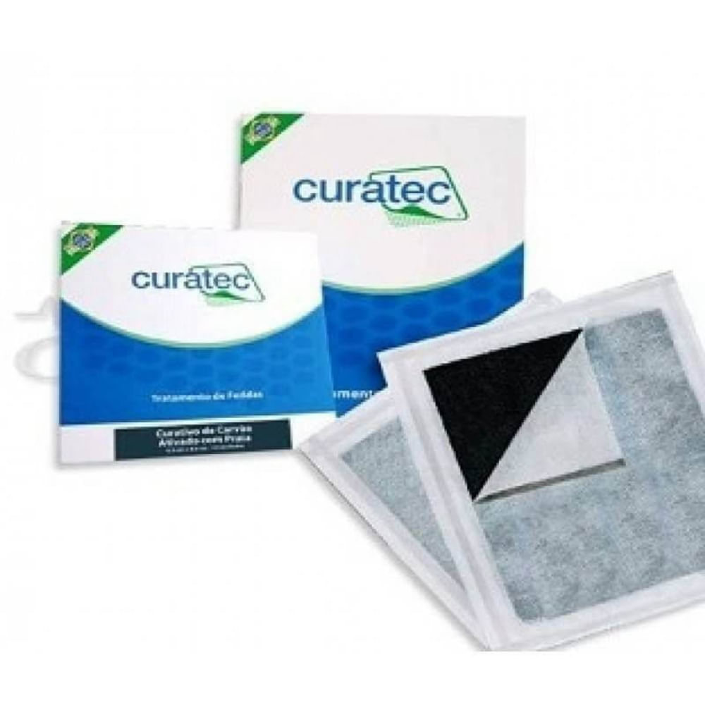 Curativo de Carvão Ativado com Prata 10,5x10,5cm Curatec