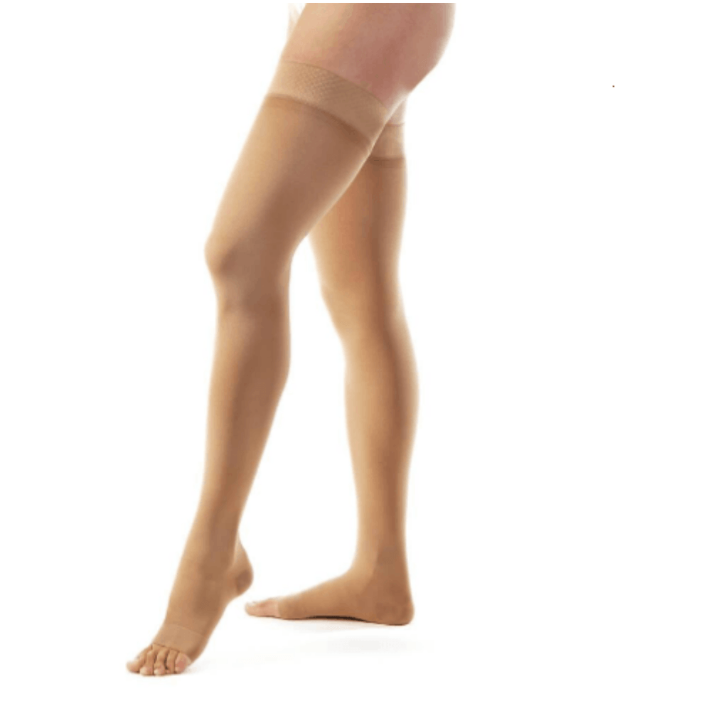Meia Elástica Meia-coxa Ponteira Aberta Jobst  Meia Elástica Meia-coxa Ponteira Aberta Jobst Bege Tamanho G