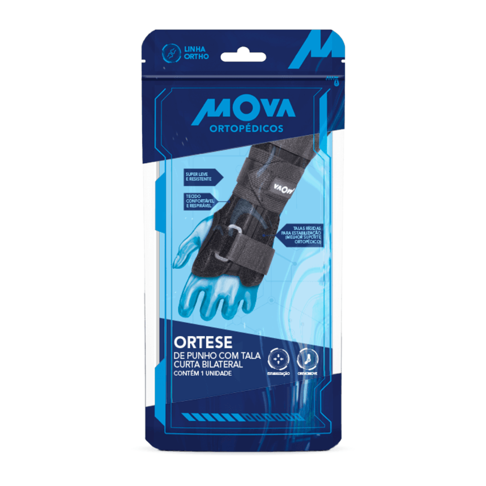 Órtese de Punho em Neoprene com Tala Curta Bilateral Mova Órtese de Punho em Neoprene com Tala Curta Bilateral Mova P
