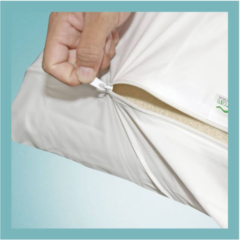 Protetor PVC Siliconizado Para Almofada Caixa de Ovo com Ziper Branco Senior Care