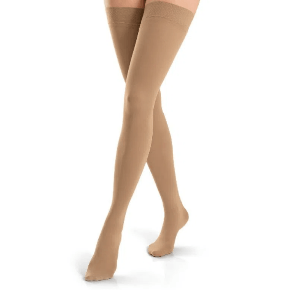 Meia Elástica Meia-Coxa Compressão 15-20mmHg Ponteira Fechada Natural Jobst Opaque M M