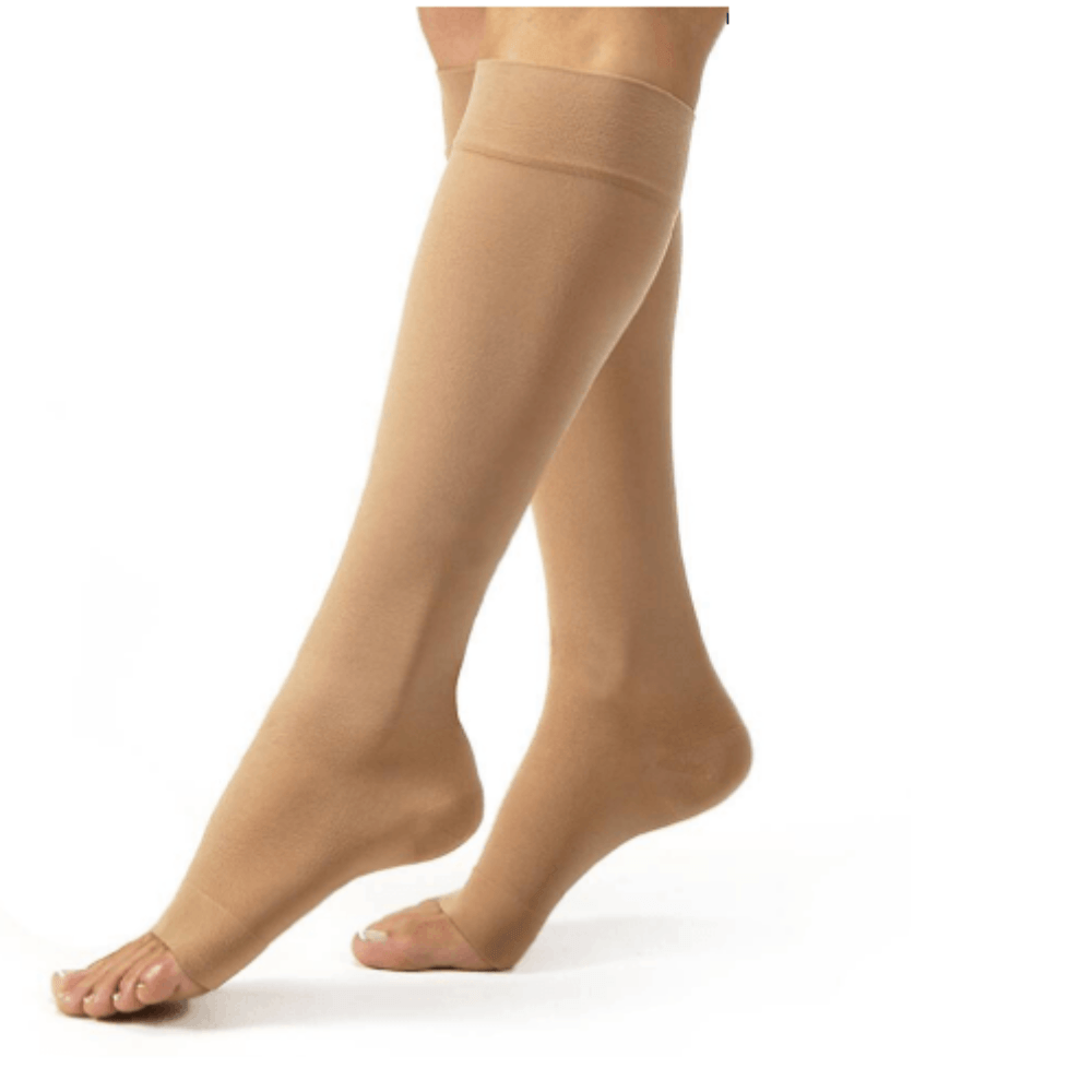 Meia Elástica Panturrilha (3/4) Compressão 15-20mmhg Ponteira Aberta Bege Jobst Relief Eg Eg