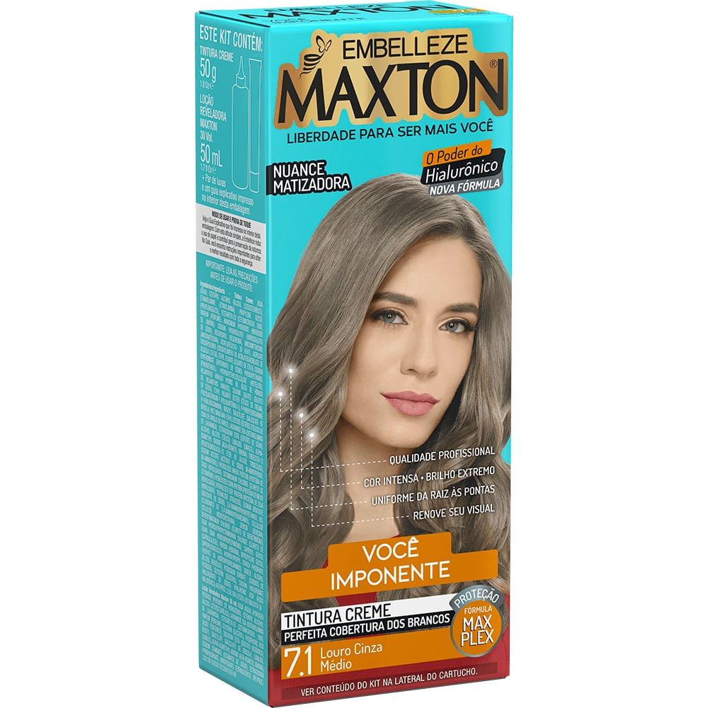 Tintura Maxton Cor7.1 Louro Cinza Médio