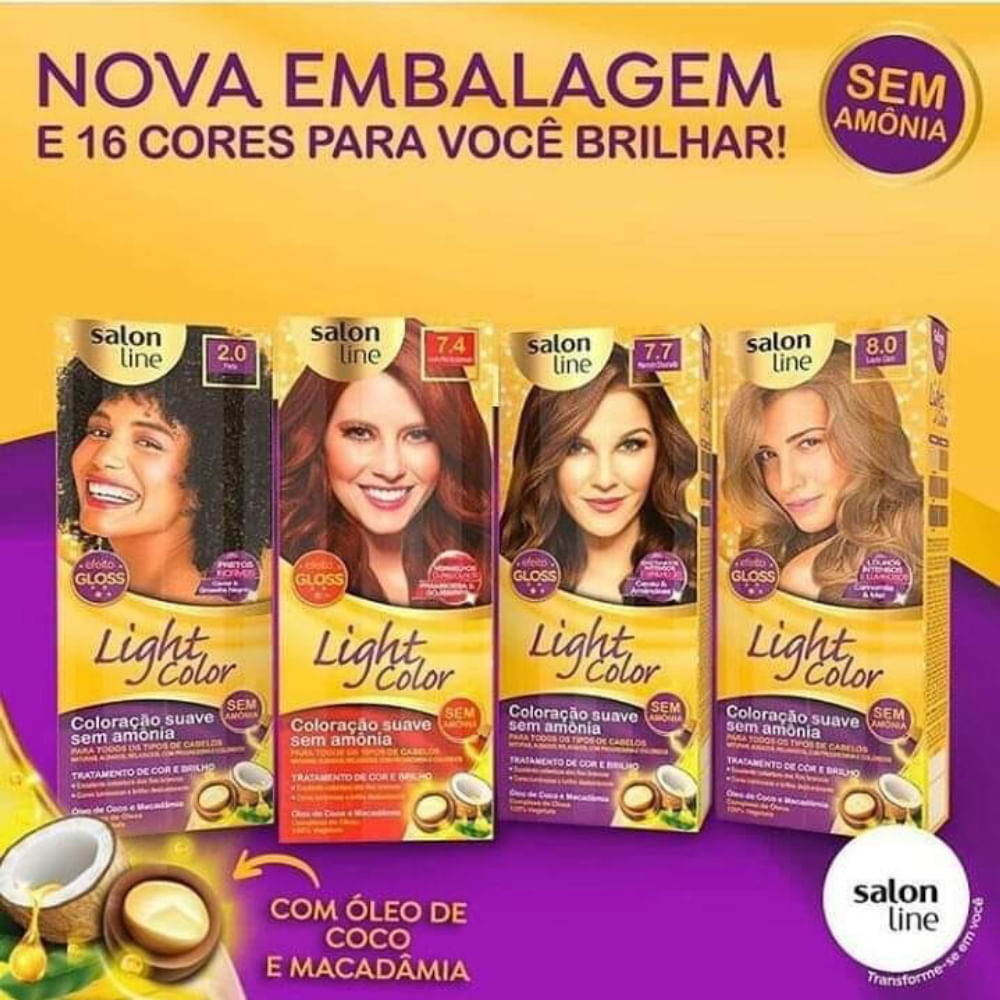 Tintura Salon Line Light Color Cor2.0 Preto