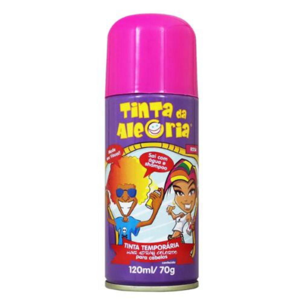 Tinta Da Alegria Spray Para Cabelo 120ml Rosa