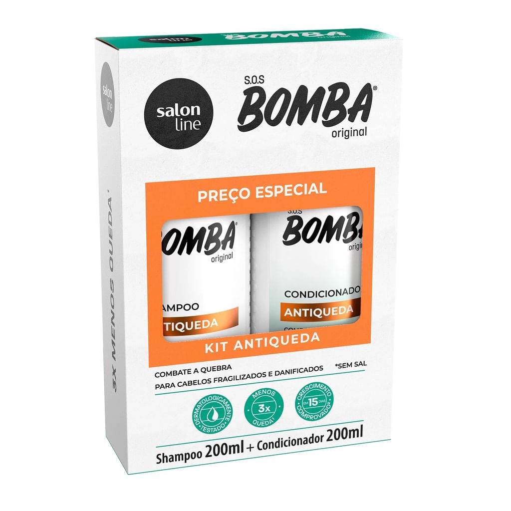 Salon Line Sos Bomba Antiqueda Kit Shampoo 200ml + Condicionador 200ml