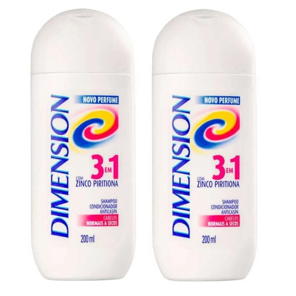 Shampoo Dimension Anticaspa 3 em 1 Cabelos normais a secos Kit com 2 unidades
