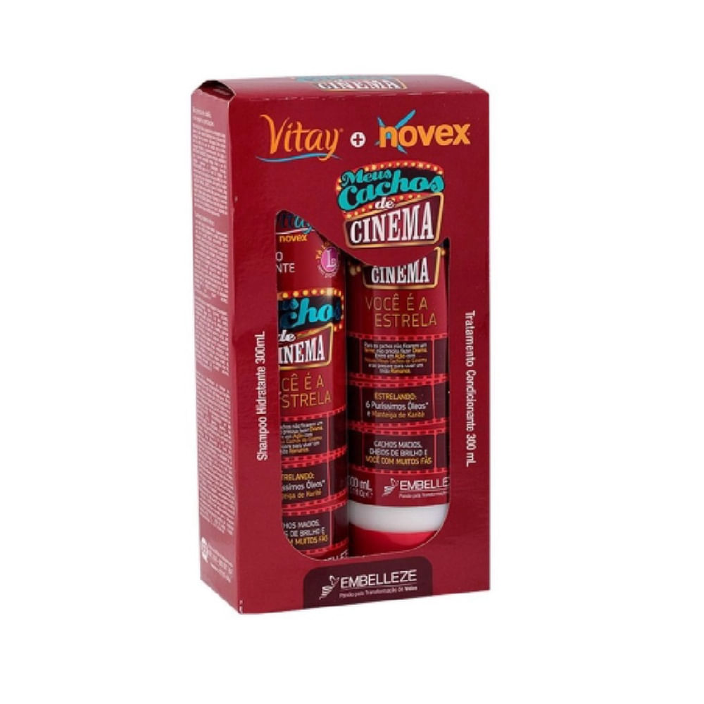 Kit Shampoo 300ml + Condicionador 300ml Cachos de Cinema Novex Embelleze