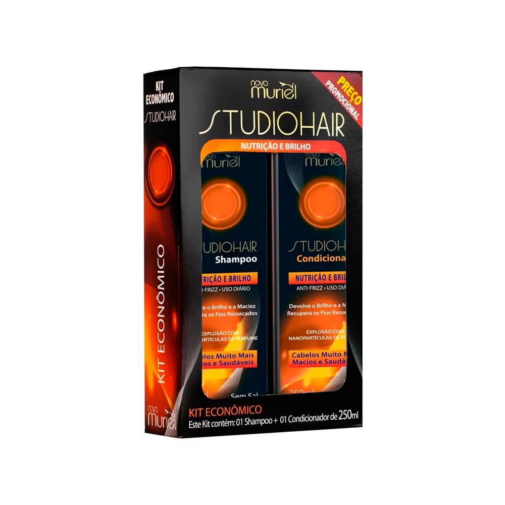 Shampoo + Condicionador Studio Hair Nutrição e Brilho 250ml