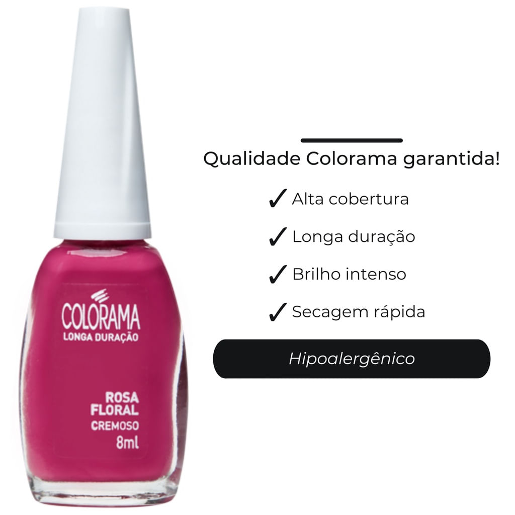 Esmalte Colorama Cremoso Rosa Floral 8ml