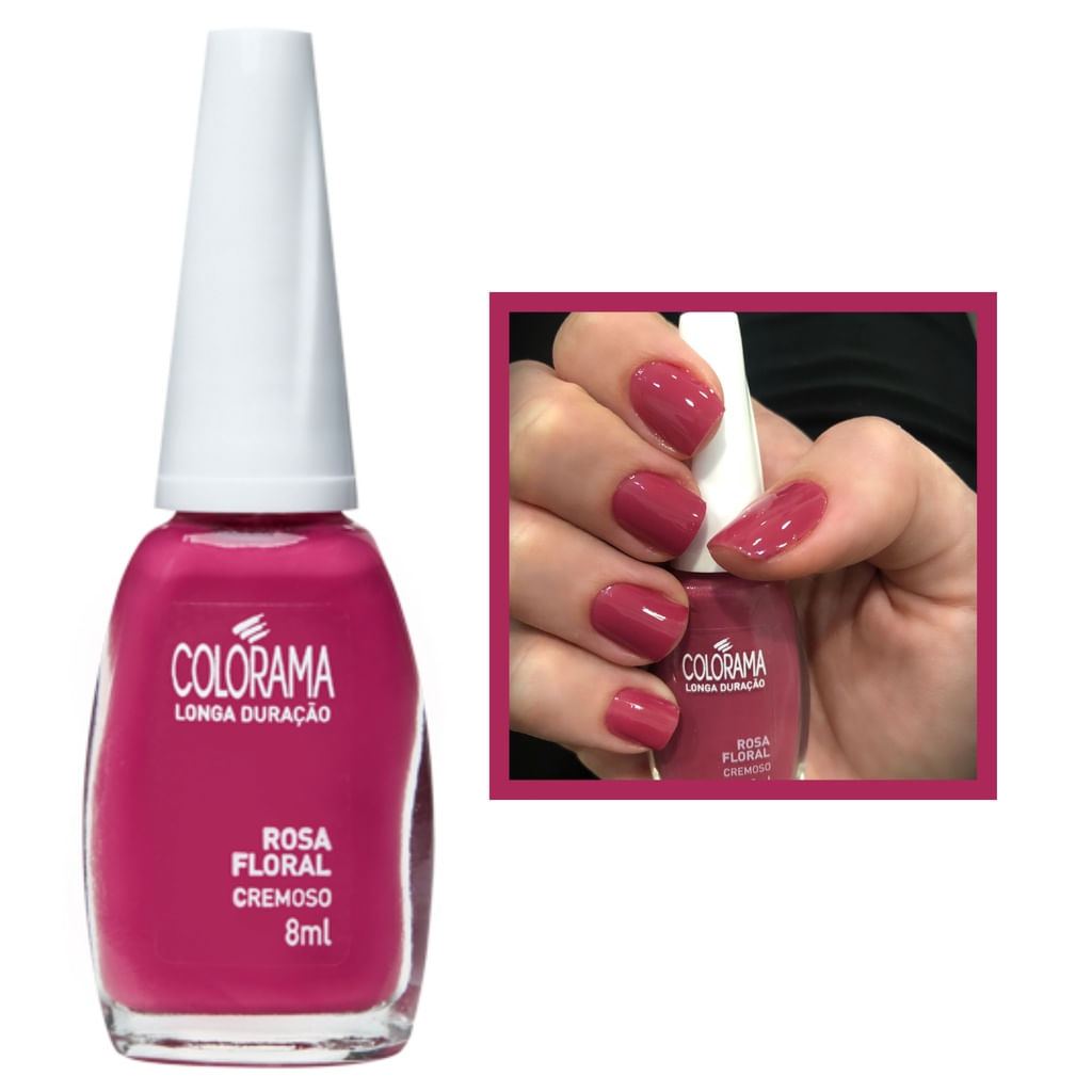 Esmalte Colorama Rosa Floral Cremoso Longa Duração 8ml