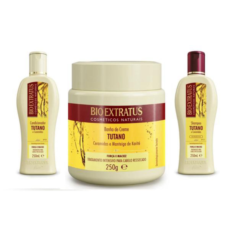 Kit Bioextratus Tutano Shampoo 250Ml + Condicionador 250Ml + Banho De Creme Tutano 250Ml