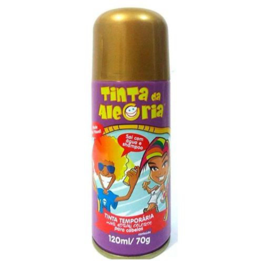 Tinta Da Alegria Spray Para Cabelo 120ml Ouro