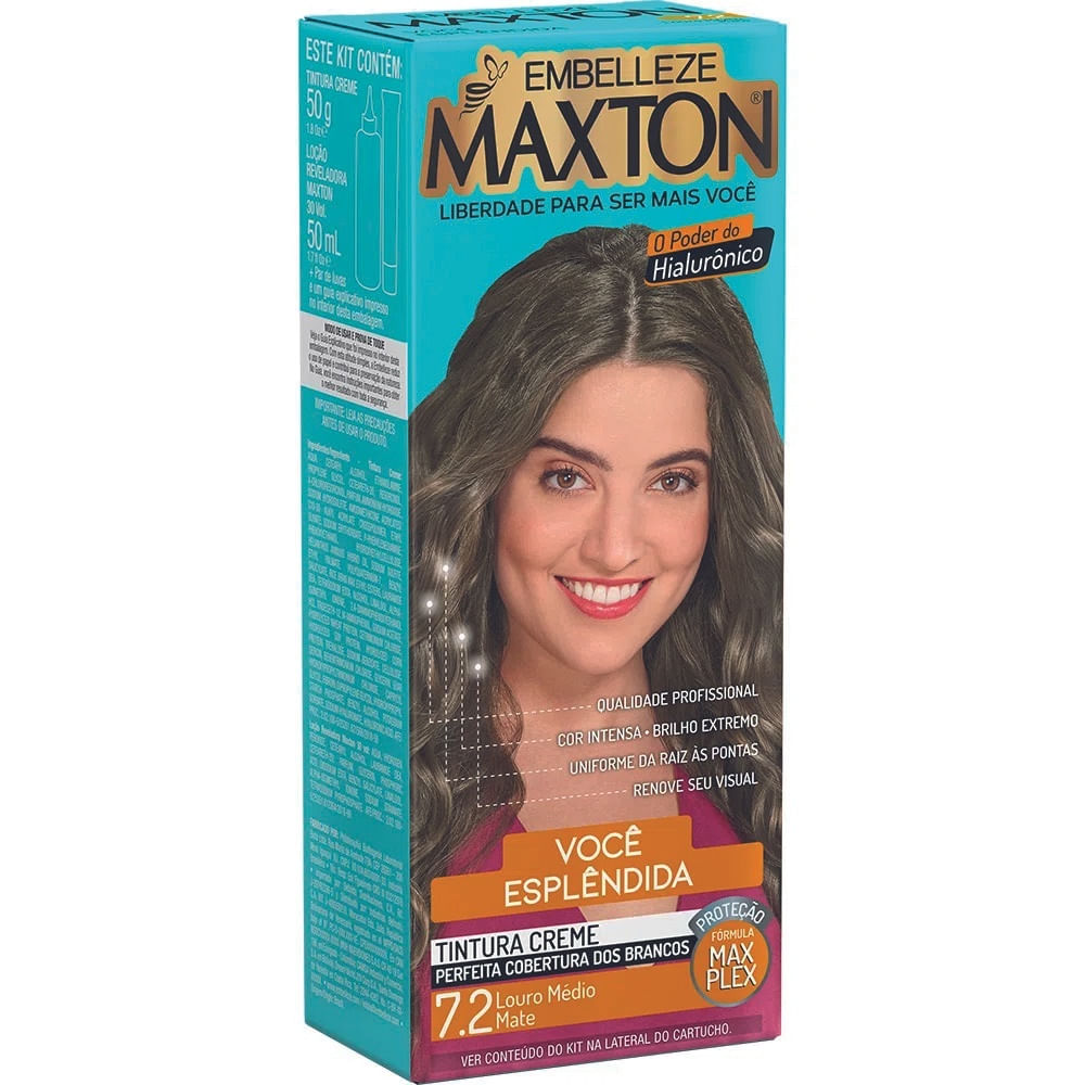 Tintura Maxton 7.2 Louro Médio Mate