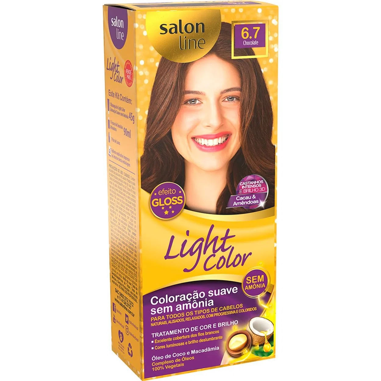 Tintura Salon Line Light Color Cor6.7 Chocolate